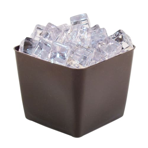 Essential 1.5 Quart Square Ice Bucket without Handles, Walnut